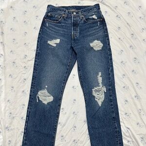 Levis 501 Womens Jeans 26 Dark blue